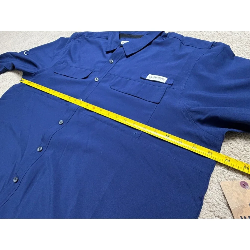 Magellan Outdoor Barton Creek LS Shirt 2XL Moisture Wicking Medieval Blue